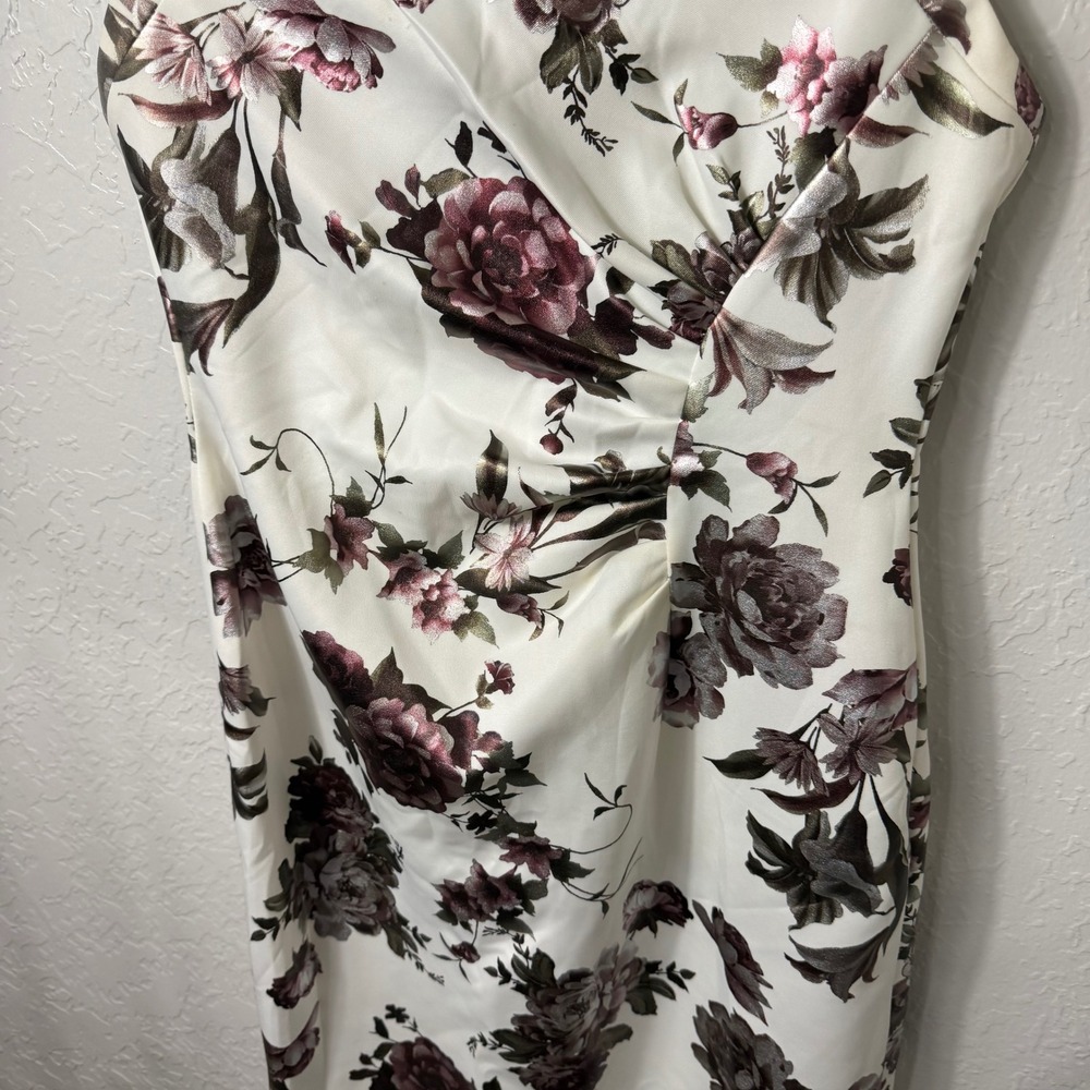 Shelby & Palmer Womens Floral Sheath Dress Ivory Burgundy Metallic Size 6 - Picture 10 of 14